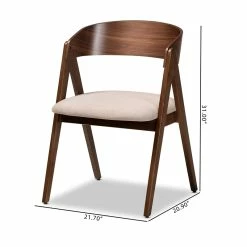Wholesale 😀 Baxton Studio Danton Beige And Brown Finished Wood Dining Chair (Set Of 2) ⭐ -Cheap Office Chairs Store 2302630 2 L