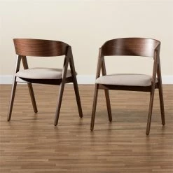 Wholesale 😀 Baxton Studio Danton Beige And Brown Finished Wood Dining Chair (Set Of 2) ⭐ -Cheap Office Chairs Store 2302630 3 L