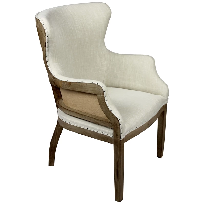 Best Pirce ๐ Moti Phil Arm Chair Upholstered In Natural Fabric With Nail Tape Trim โญ 3 Best Pirce ๐ Moti Phil Arm Chair Upholstered In Natural Fabric With Nail Tape Trim โญ