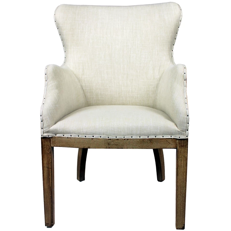 Best Pirce ๐ Moti Phil Arm Chair Upholstered In Natural Fabric With Nail Tape Trim โญ 5 Best Pirce ๐ Moti Phil Arm Chair Upholstered In Natural Fabric With Nail Tape Trim โญ - Image 3