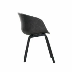 Discount 🔥 MOS MoBu 18" Plastic Molded Bucket Seat Dining Chair In Dark Gray (Set Of 2) 😍 -Cheap Office Chairs Store 2319006 2 L