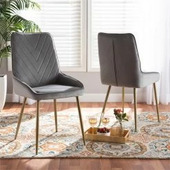 Cheapest 💯 Bowery Hill Modern Gray And Gold Finished Metal 2-Piece Dining Chair Set 🎉 12 Cheapest 💯 Bowery Hill Modern Gray And Gold Finished Metal 2-Piece Dining Chair Set 🎉 -Cheap Office Chairs Store 2321461 1 L
