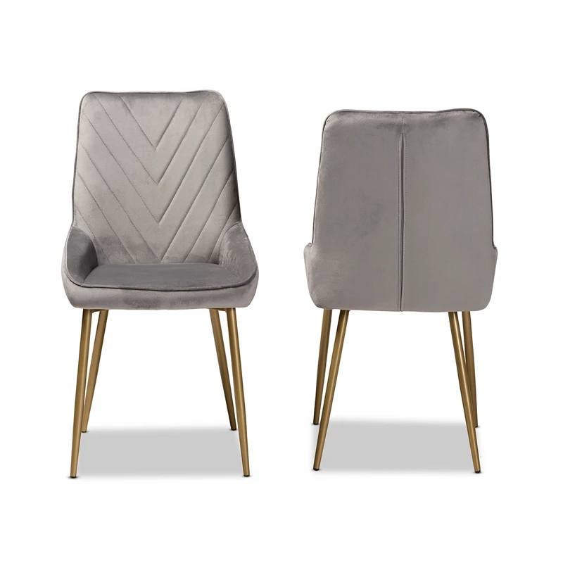 Cheapest 💯 Bowery Hill Modern Gray And Gold Finished Metal 2-Piece Dining Chair Set 🎉 7 Cheapest 💯 Bowery Hill Modern Gray And Gold Finished Metal 2-Piece Dining Chair Set 🎉 - Image 5