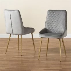 Cheapest 💯 Bowery Hill Modern Gray And Gold Finished Metal 2-Piece Dining Chair Set 🎉 11 Cheapest 💯 Bowery Hill Modern Gray And Gold Finished Metal 2-Piece Dining Chair Set 🎉 -Cheap Office Chairs Store 2321461 L
