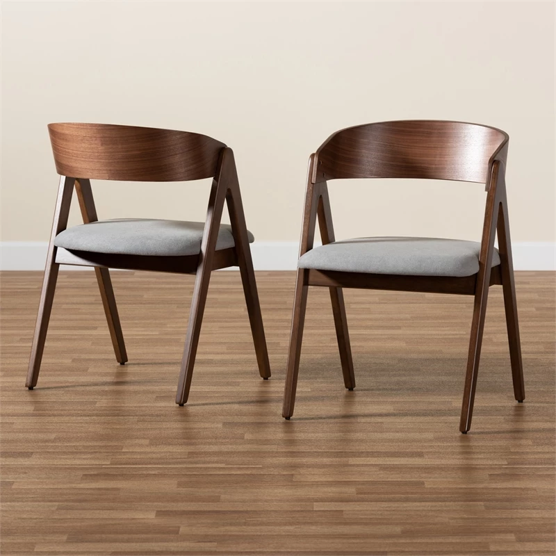 Best Sale 👍 Bowery Hill Mid-Century Grey And Brown Finished Wood 2-Piece Dining Chair Set 🥰 5 Best Sale 👍 Bowery Hill Mid-Century Grey And Brown Finished Wood 2-Piece Dining Chair Set 🥰 - Image 3