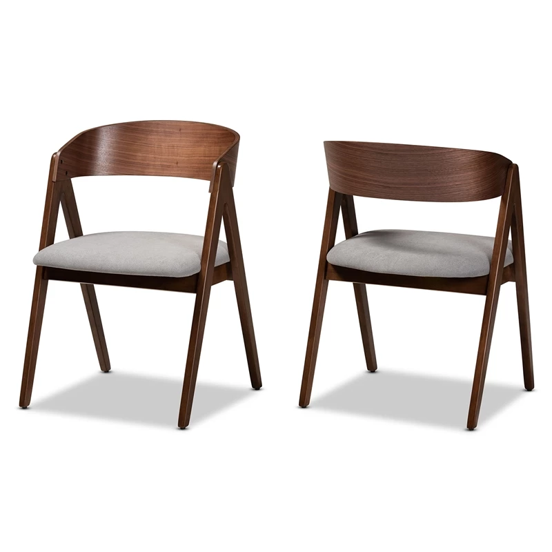 Best Sale 👍 Bowery Hill Mid-Century Grey And Brown Finished Wood 2-Piece Dining Chair Set 🥰 3 Best Sale 👍 Bowery Hill Mid-Century Grey And Brown Finished Wood 2-Piece Dining Chair Set 🥰