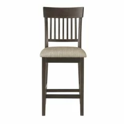 Outlet 😀 Lexicon Balin Counter Height Wood Slat Back Dining Chair Set In Brown (Set Of 2) 🥰 -Cheap Office Chairs Store 2321573 2 L