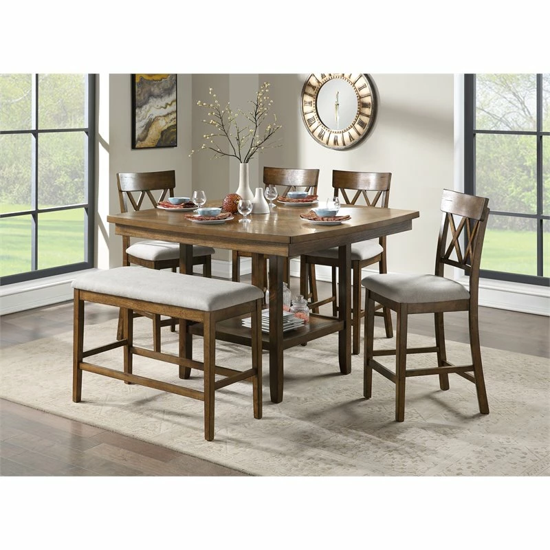 Deals 🥰 Lexicon Balin Counter Height Wood Crossback Dining Chair Set In Oak (Set Of 2) 🥰 4 Deals 🥰 Lexicon Balin Counter Height Wood Crossback Dining Chair Set In Oak (Set Of 2) 🥰 - Image 2