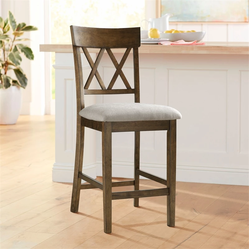 Deals 🥰 Lexicon Balin Counter Height Wood Crossback Dining Chair Set In Oak (Set Of 2) 🥰 7 Deals 🥰 Lexicon Balin Counter Height Wood Crossback Dining Chair Set In Oak (Set Of 2) 🥰 - Image 5
