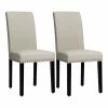 Best reviews of ⌛ Costway Upholstered Fabric Dining Chairs With Nailhead Trim In Beige (Set Of 2) 🛒 -Cheap Office Chairs Store 2326239 L
