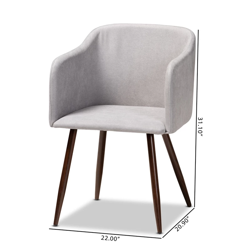 Wholesale ๐ Bowery Hill Grey Upholstered And Walnut Finished 2-Piece Dining Chair Set ๐ 5 Wholesale ๐ Bowery Hill Grey Upholstered And Walnut Finished 2-Piece Dining Chair Set ๐ - Image 3
