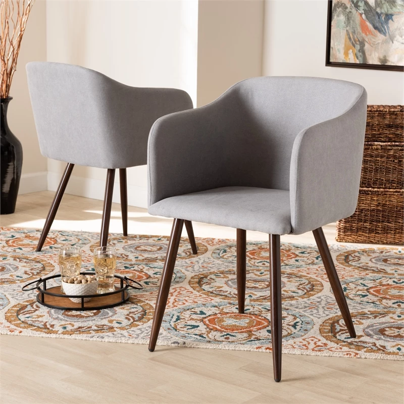 Wholesale ๐ Bowery Hill Grey Upholstered And Walnut Finished 2-Piece Dining Chair Set ๐ 10 Wholesale ๐ Bowery Hill Grey Upholstered And Walnut Finished 2-Piece Dining Chair Set ๐ - Image 8