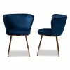 Promo ⌛ Baxton Studio Farah Navy Blue And Rose Gold Finished Dining Chair (Set Of 2) 🔥