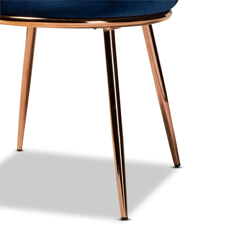 Promo ⌛ Baxton Studio Farah Navy Blue And Rose Gold Finished Dining Chair (Set Of 2) 🔥 8 Promo ⌛ Baxton Studio Farah Navy Blue And Rose Gold Finished Dining Chair (Set Of 2) 🔥 - Image 6