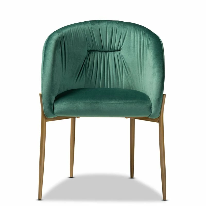 Flash Sale ⭐ Baxton Studio Ballard Green Velvet Fabric And Gold Finished Metal Dining Chair 👏 5 Flash Sale ⭐ Baxton Studio Ballard Green Velvet Fabric And Gold Finished Metal Dining Chair 👏 - Image 3