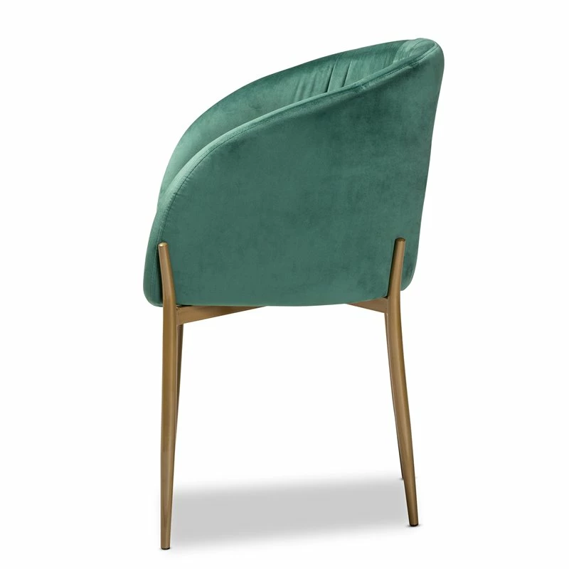 Flash Sale ⭐ Baxton Studio Ballard Green Velvet Fabric And Gold Finished Metal Dining Chair 👏 6 Flash Sale ⭐ Baxton Studio Ballard Green Velvet Fabric And Gold Finished Metal Dining Chair 👏 - Image 4