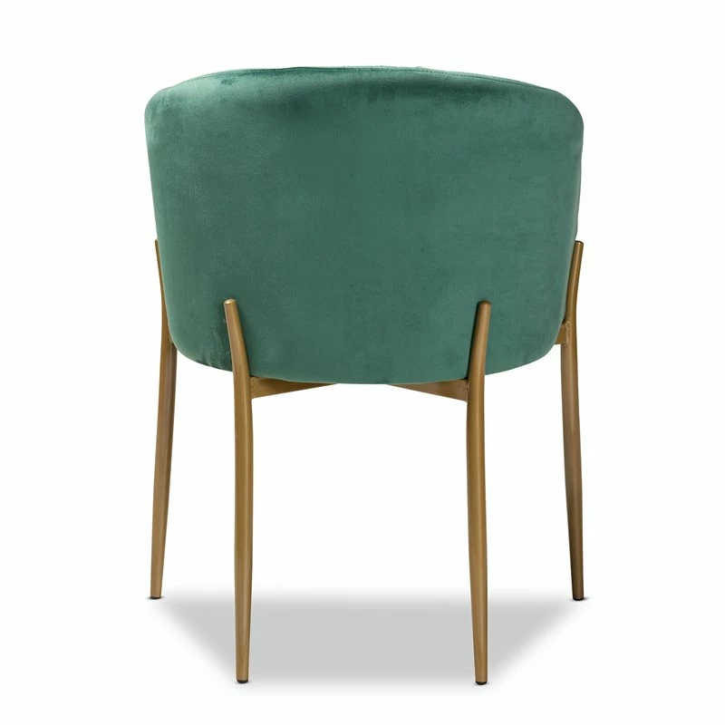 Flash Sale ⭐ Baxton Studio Ballard Green Velvet Fabric And Gold Finished Metal Dining Chair 👏 7 Flash Sale ⭐ Baxton Studio Ballard Green Velvet Fabric And Gold Finished Metal Dining Chair 👏 - Image 5