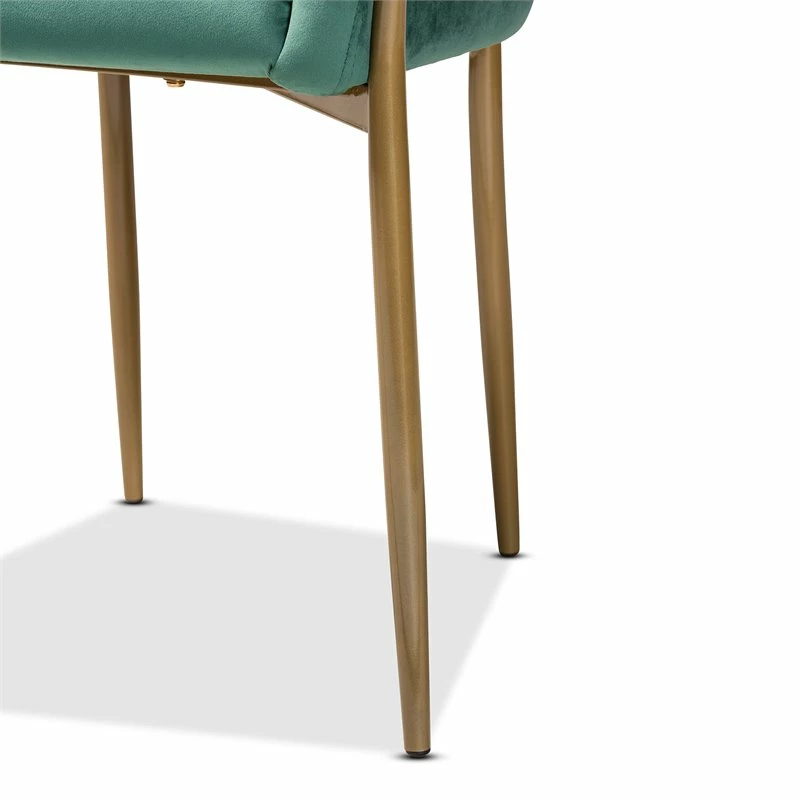 Flash Sale ⭐ Baxton Studio Ballard Green Velvet Fabric And Gold Finished Metal Dining Chair 👏 9 Flash Sale ⭐ Baxton Studio Ballard Green Velvet Fabric And Gold Finished Metal Dining Chair 👏 - Image 7