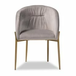 Discount 😉 Baxton Studio Ballard Grey Velvet Fabric And Gold Finished Metal Dining Chair 😀 -Cheap Office Chairs Store 2336043 2 L