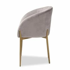Discount 😉 Baxton Studio Ballard Grey Velvet Fabric And Gold Finished Metal Dining Chair 😀 -Cheap Office Chairs Store 2336043 3 L