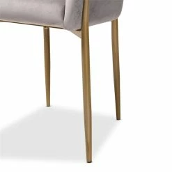 Discount 😉 Baxton Studio Ballard Grey Velvet Fabric And Gold Finished Metal Dining Chair 😀 -Cheap Office Chairs Store 2336043 6 L