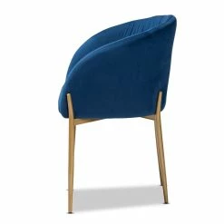 Deals ✨ Baxton Studio Ballard Navy Blue Velvet And Gold Finished Metal Dining Chair ⭐ -Cheap Office Chairs Store 2336044 3 L