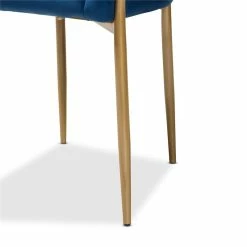 Deals ✨ Baxton Studio Ballard Navy Blue Velvet And Gold Finished Metal Dining Chair ⭐ -Cheap Office Chairs Store 2336044 6 L