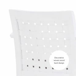 Hot Sale ✔️ Linon Riker Wood Commercial Grade Woven Arm Chair In White 🎁 -Cheap Office Chairs Store 2341077 10 L