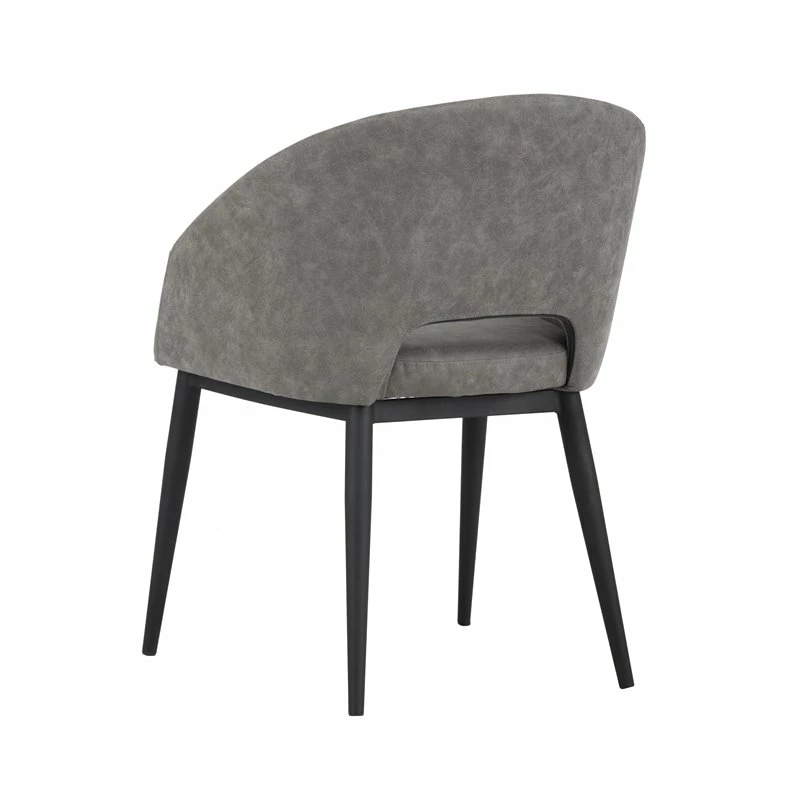 Best Sale 🔥 Maklaine 18" Modern Faux Leather Dining Armchair In Black And Antique Gray 🔔 6 Best Sale 🔥 Maklaine 18" Modern Faux Leather Dining Armchair In Black And Antique Gray 🔔 - Image 4