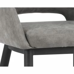 Best Sale 🔥 Maklaine 18" Modern Faux Leather Dining Armchair In Black And Antique Gray 🔔 12 Best Sale 🔥 Maklaine 18" Modern Faux Leather Dining Armchair In Black And Antique Gray 🔔 -Cheap Office Chairs Store 2341121 4 L