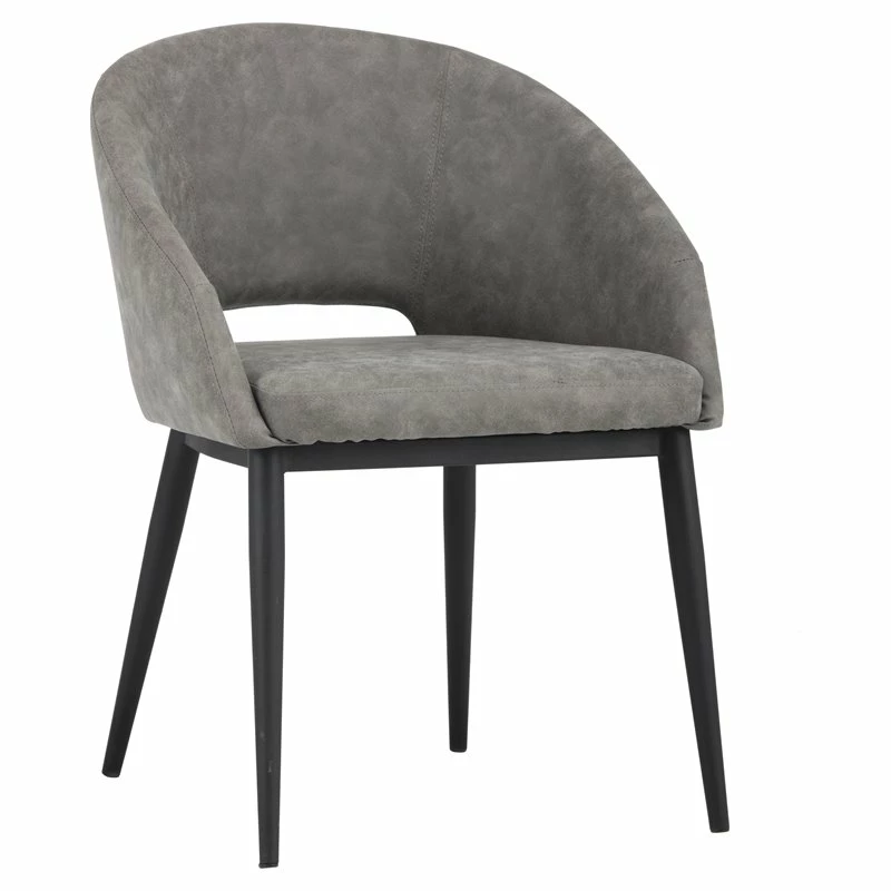 Best Sale 🔥 Maklaine 18" Modern Faux Leather Dining Armchair In Black And Antique Gray 🔔 3 Best Sale 🔥 Maklaine 18" Modern Faux Leather Dining Armchair In Black And Antique Gray 🔔