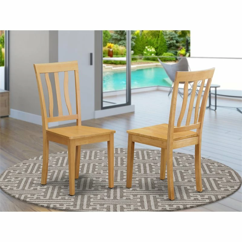 Deals 🎉 East West Furniture Antique 37" Wood Dining Chairs In Oak (Set Of 2) 🔥 4 Deals 🎉 East West Furniture Antique 37" Wood Dining Chairs In Oak (Set Of 2) 🔥 - Image 2