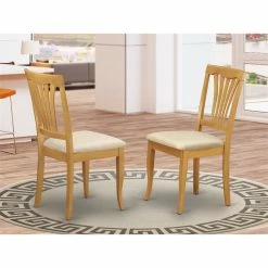 Promo 🔥 East West Furniture Avon 36" Wood Dining Chairs With Cushion In Oak (Set Of 2) ⌛ -Cheap Office Chairs Store 2352153 1 L