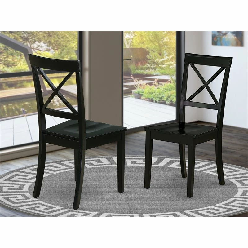 Cheap ⌛ East West Furniture Boston 11" Wood Dining Chairs In Black (Set Of 2) 👏 4 Cheap ⌛ East West Furniture Boston 11" Wood Dining Chairs In Black (Set Of 2) 👏 - Image 2