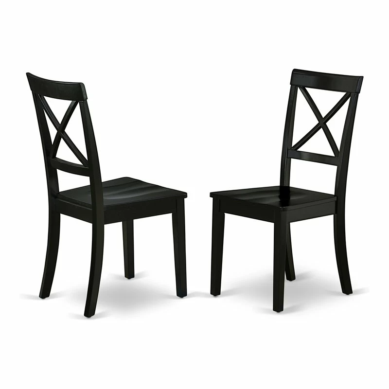 Cheap ⌛ East West Furniture Boston 11" Wood Dining Chairs In Black (Set Of 2) 👏 3 Cheap ⌛ East West Furniture Boston 11" Wood Dining Chairs In Black (Set Of 2) 👏