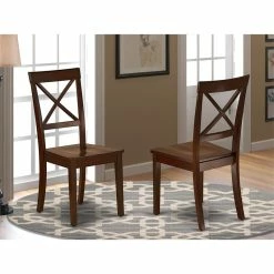 Budget 🤩 East West Furniture Boston 11" Wood Dining Chairs In Mahogany (Set Of 2) 🤩 -Cheap Office Chairs Store 2352206 1 L