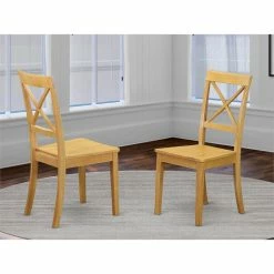 Best reviews of ⭐ East West Furniture Boston 11" Wood Dining Chairs In Oak (Set Of 2) ✨ -Cheap Office Chairs Store 2352207 1 L