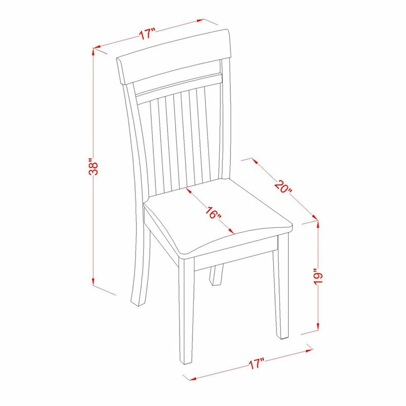 New 😀 East West Furniture Capri 39" Leather Dining Chairs In Mahogany (Set Of 2) 🔥 5 New 😀 East West Furniture Capri 39" Leather Dining Chairs In Mahogany (Set Of 2) 🔥 - Image 3
