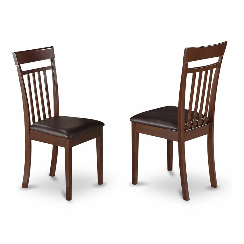 New 😀 East West Furniture Capri 39" Leather Dining Chairs In Mahogany (Set Of 2) 🔥 3 New 😀 East West Furniture Capri 39" Leather Dining Chairs In Mahogany (Set Of 2) 🔥