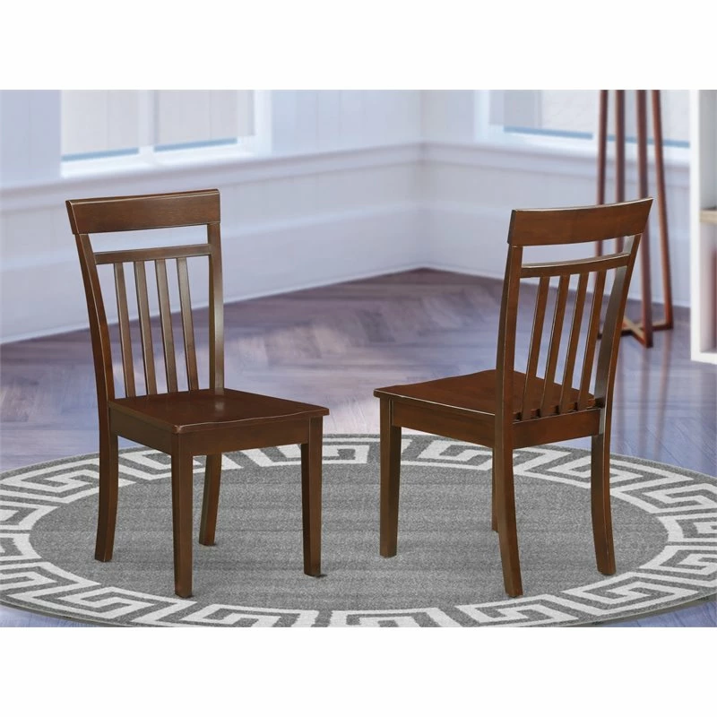 Buy 🔔 East West Furniture Capri 11" Wood Dining Chairs In Mahogany (Set Of 2) ⭐ 4 Buy 🔔 East West Furniture Capri 11" Wood Dining Chairs In Mahogany (Set Of 2) ⭐ - Image 2