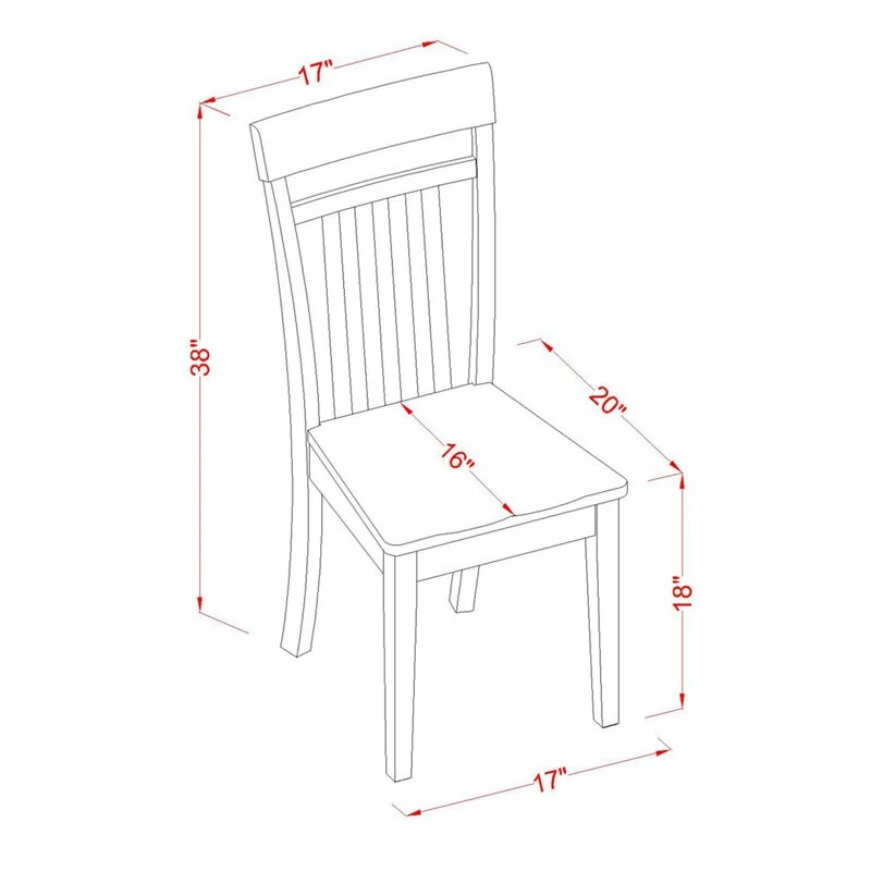Buy 🔔 East West Furniture Capri 11" Wood Dining Chairs In Mahogany (Set Of 2) ⭐ 5 Buy 🔔 East West Furniture Capri 11" Wood Dining Chairs In Mahogany (Set Of 2) ⭐ - Image 3