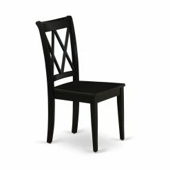 Best Sale 👍 East West Furniture Clarksville 11" Wood Dining Chairs In Black (Set Of 2) 🔔 -Cheap Office Chairs Store 2352225 2 L