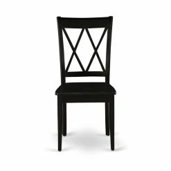 Best Sale 👍 East West Furniture Clarksville 11" Wood Dining Chairs In Black (Set Of 2) 🔔 -Cheap Office Chairs Store 2352225 3 L