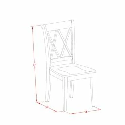 Best Sale 👍 East West Furniture Clarksville 11" Wood Dining Chairs In Black (Set Of 2) 🔔 -Cheap Office Chairs Store 2352225 5 L