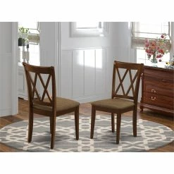 Budget 🔔 East West Furniture Clarksville 41" Fabric Dining Chairs In Mahogany (Set Of 2) ✨ -Cheap Office Chairs Store 2352229 1 L