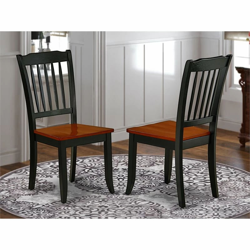 Promo ❤️ East West Furniture Danbury 11" Wood Dining Chairs In Black/Cherry (Set Of 2) 💯 4 Promo ❤️ East West Furniture Danbury 11" Wood Dining Chairs In Black/Cherry (Set Of 2) 💯 - Image 2