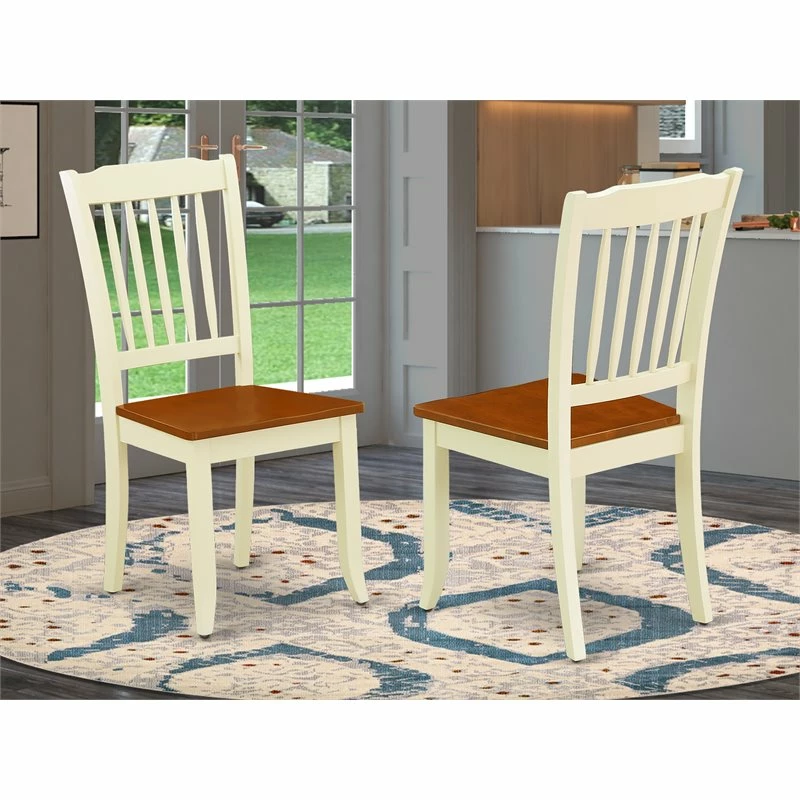 Best Pirce ๐ East West Furniture Danbury 11" Wood Dining Chairs In Cream/Cherry (Set Of 2) โค๏ธ 4 Best Pirce ๐ East West Furniture Danbury 11" Wood Dining Chairs In Cream/Cherry (Set Of 2) โค๏ธ - Image 2