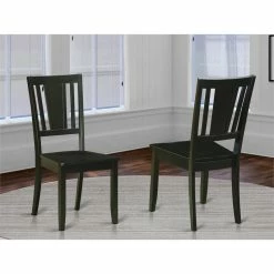 Buy ✨ East West Furniture Dudley 10" Wood Dining Chairs In Black (Set Of 2) ✨ -Cheap Office Chairs Store 2352287 1 L