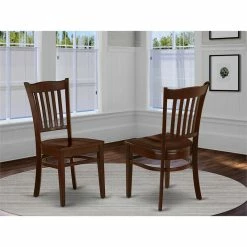 Budget 🔔 East West Furniture Groton 11" Wood Dining Chairs In Mahogany (Set Of 2) 🌟 -Cheap Office Chairs Store 2352291 1 L
