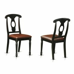 Best deal ⌛ East West Furniture Kenley 38" Faux Leather Dining Chairs In Black (Set Of 2) 🎁
